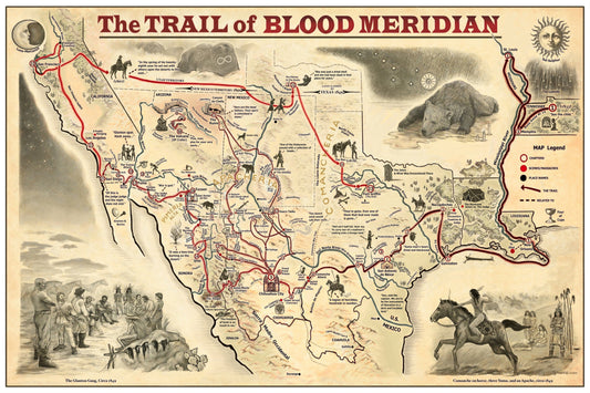 The Trail of Blood Meridian (Printed Map)