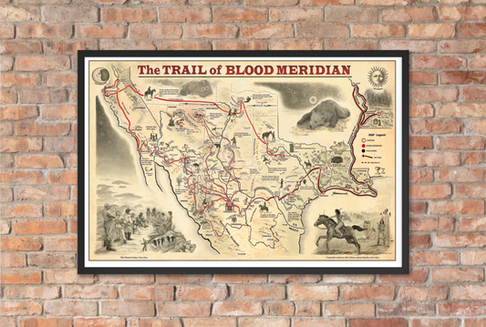 The Trail of Blood Meridian  (Framed Map)